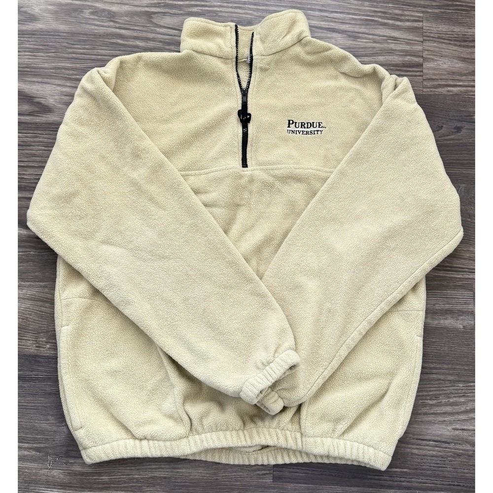Purdue University Fleece Quarter Zip Pullover Y2K Campus Wear University Merch M